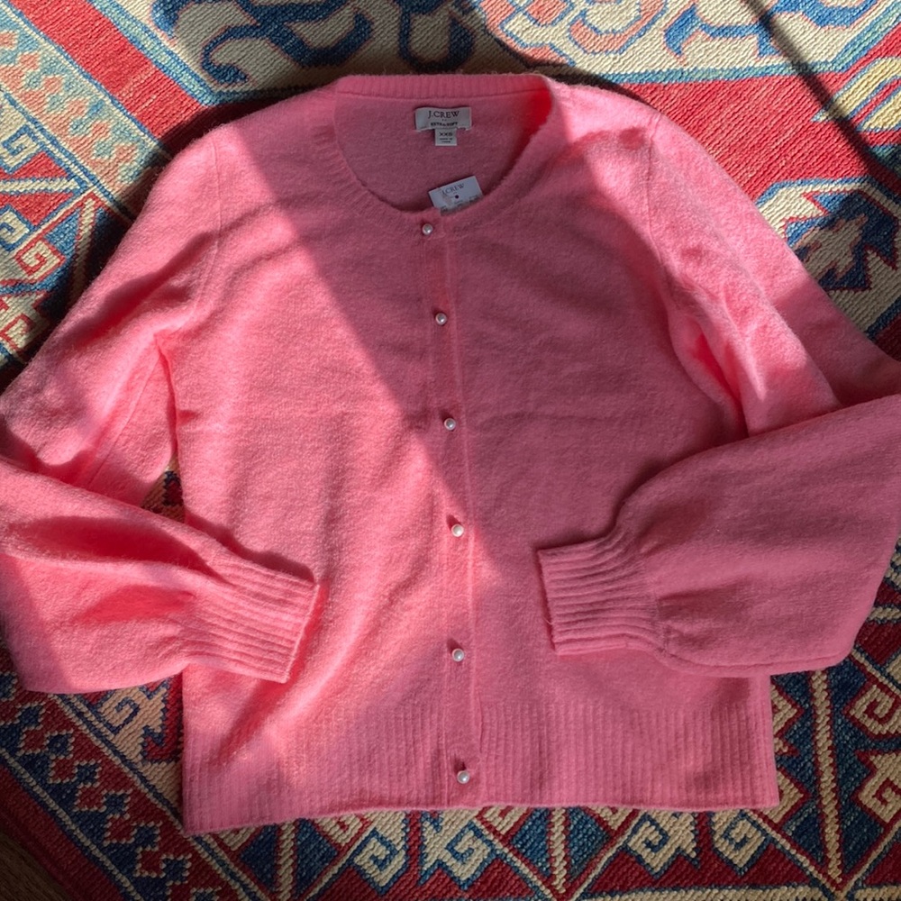 J. Crew Factory Extra Soft Pearl Cardigan Sweater